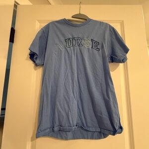 Gildan Light Blue 'NURSE' Short-Sleeve Crewneck Tee